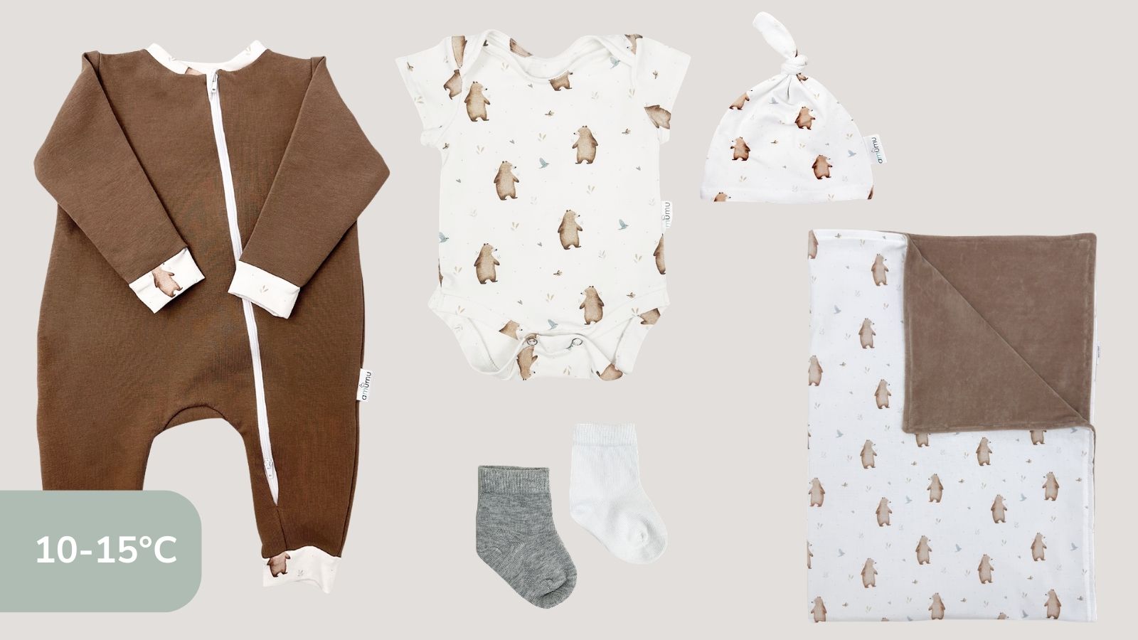 Zestaw na wyjście ze szpitala z kombinezonem dresowym Miś Henry