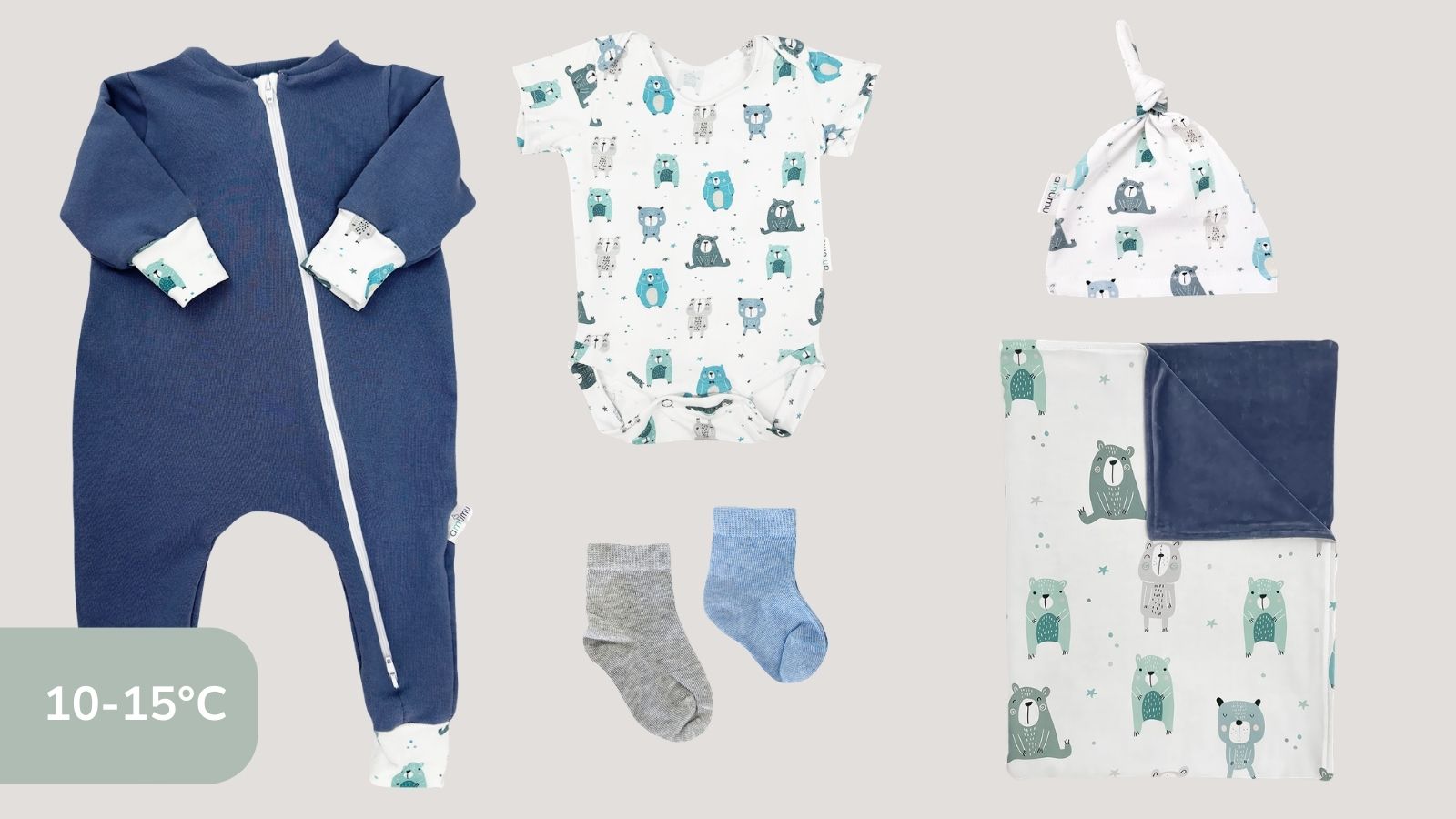 Zestaw na wyjście ze szpitala z kombinezonem dresowym Pastelowe Misie