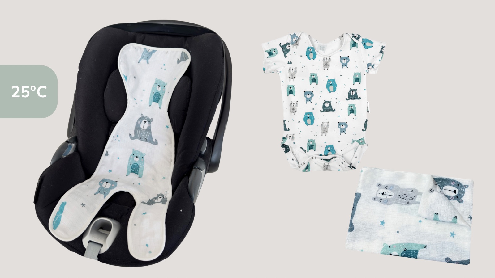 Zestaw na wyjście ze szpitala lato Pastelowe Misie