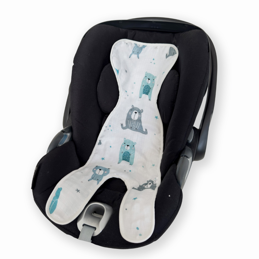 Antypotowa wkładka bambusowa do fotelika Pastelowe Misie