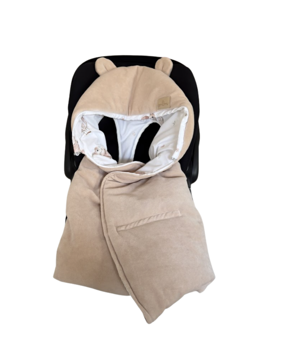 Otulacz do fotelika/kocyk welurowy do gondoli Króliczek Teodor