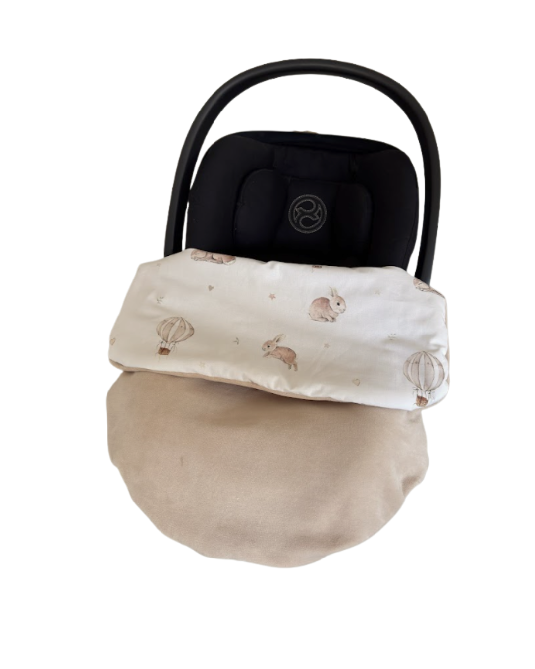 Kocyk do fotelika i wózka/półśpiworek welurowy Króliczek Teodor