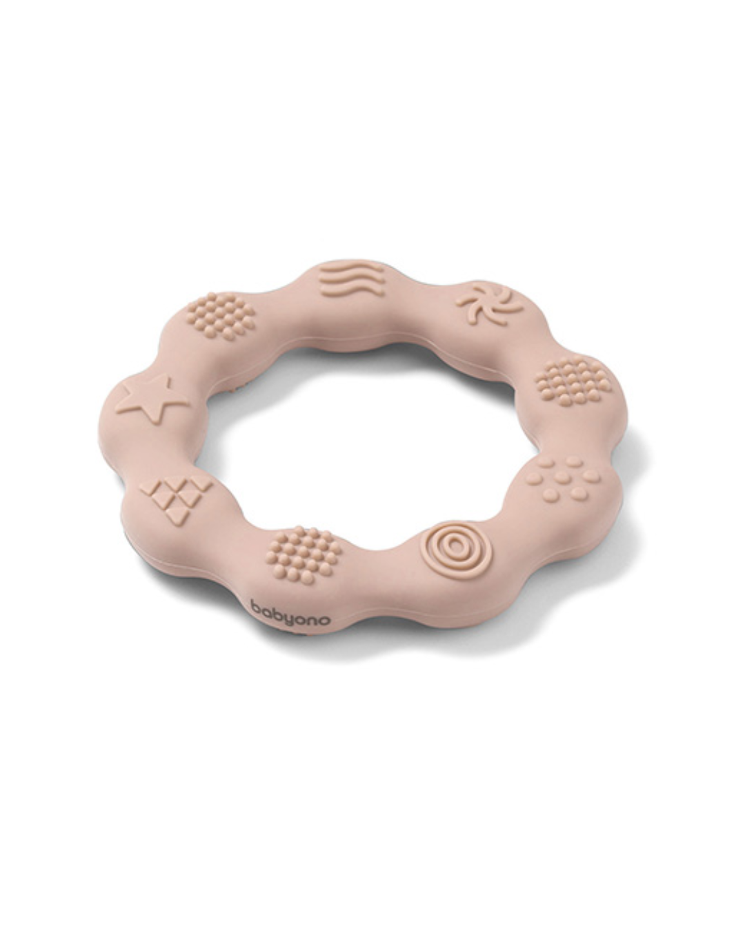 Gryzak silikonowy beżowy ring BabyOno