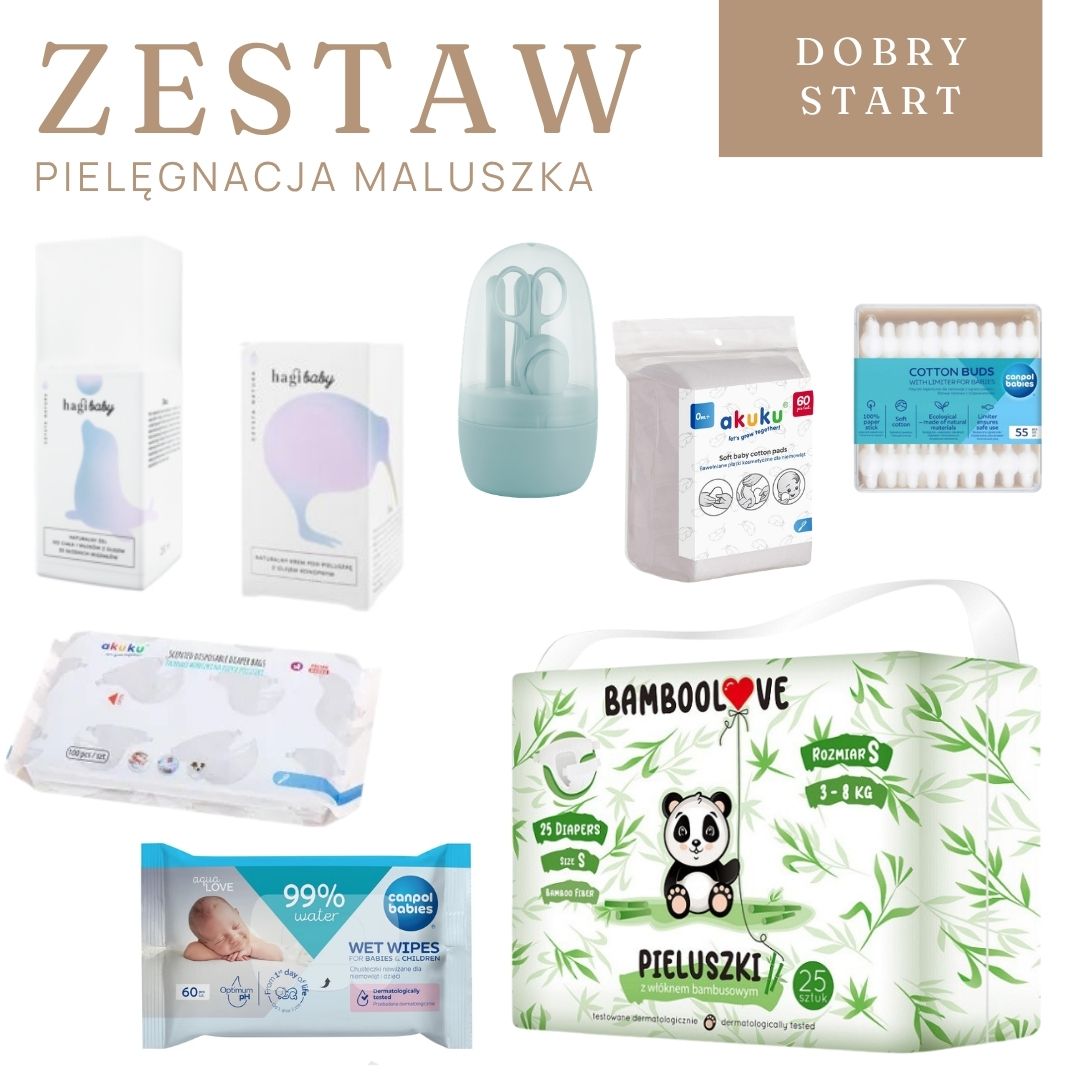 Zestaw wyprawkowy pielęgnacja maluszka mięta