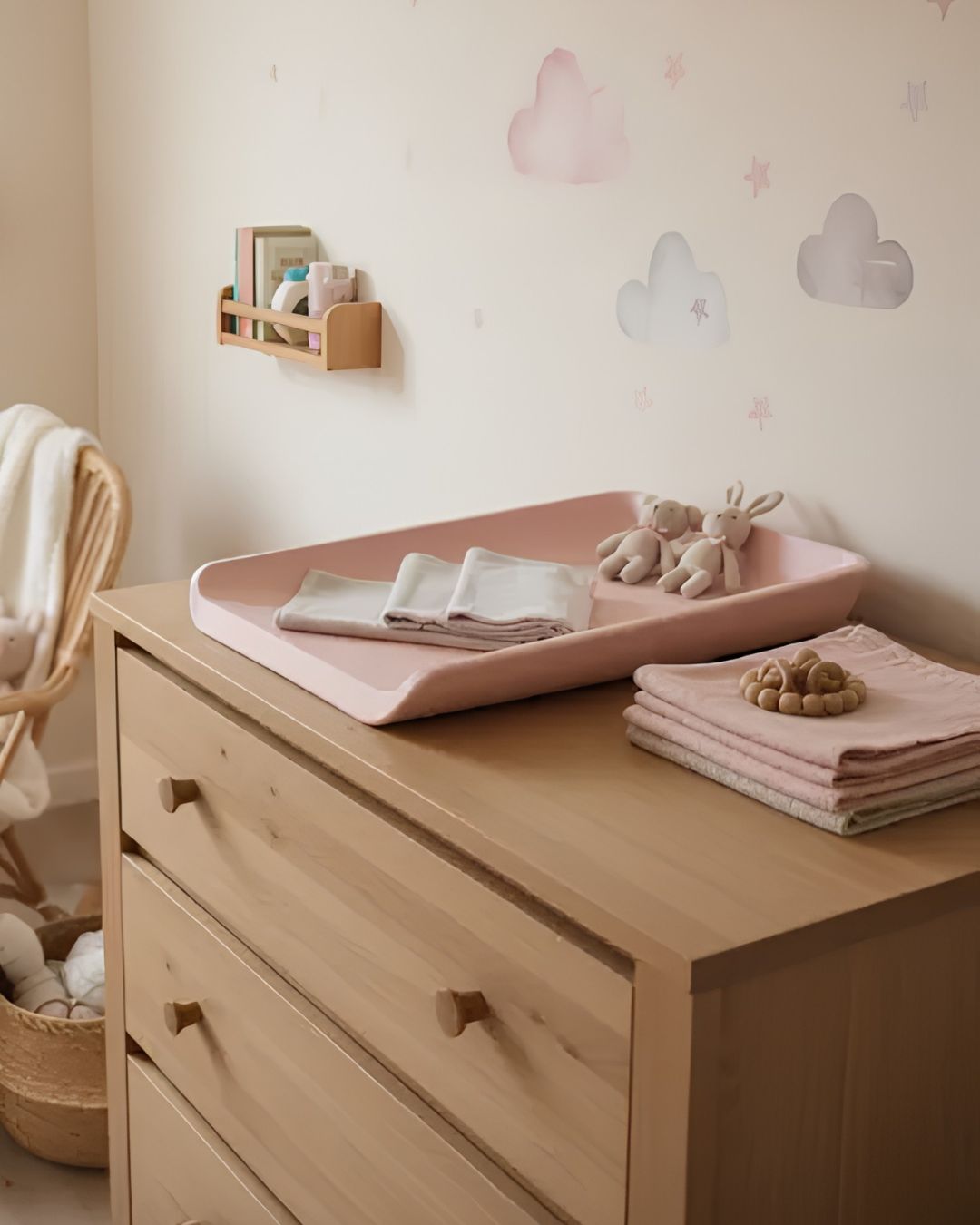 Przewijak piankowy dla niemowląt - pudrowy róż image 2