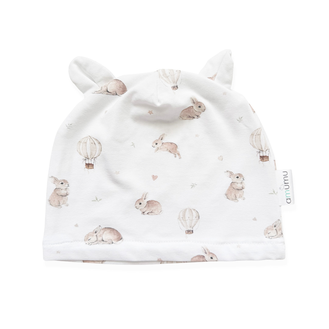 Czapeczka dla niemowlaka z uszami Króliczek Teodor 3-6m