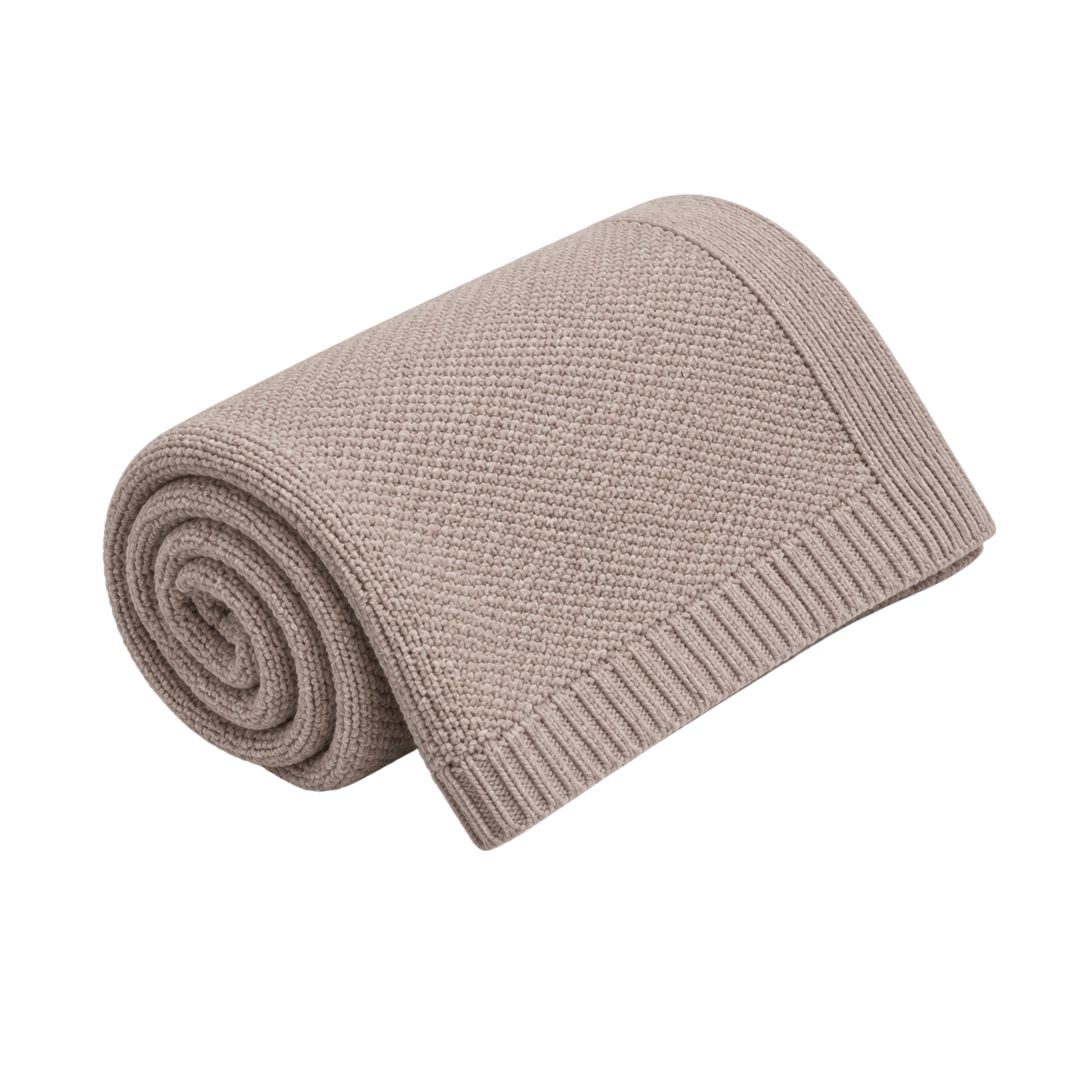 Kocyk merino Premium dla niemowlaka TEO Cappuccino
