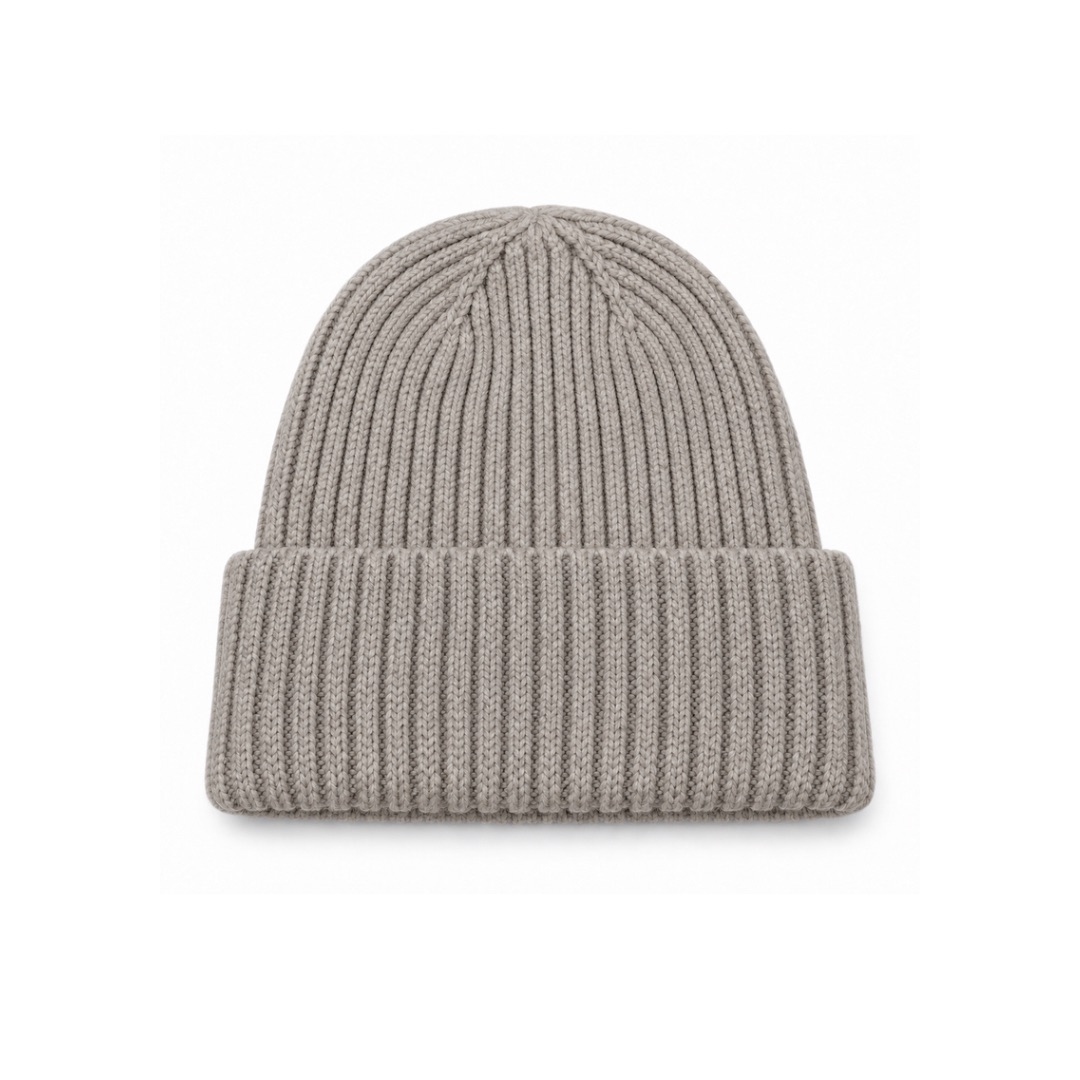 Czapka merino dla niemowlaka jesienno - zimowa śmietanka latte