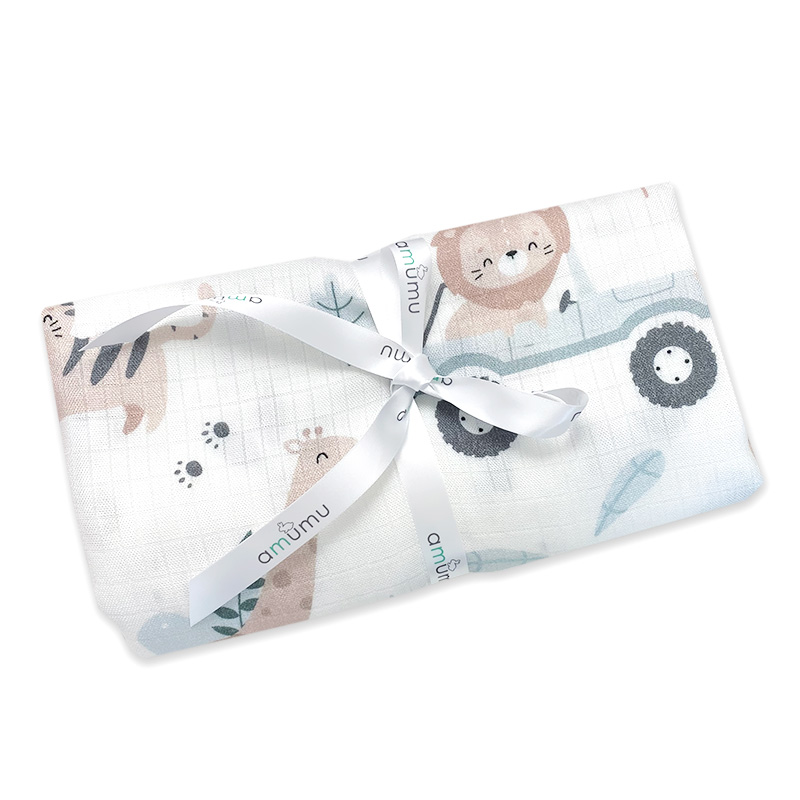 Otulacz muślinowy dla niemowląt Safari