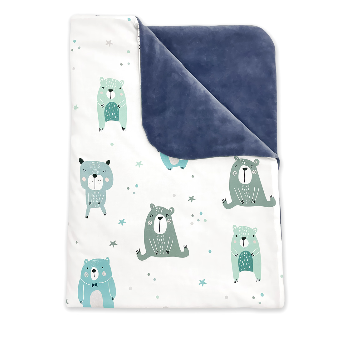 Kocyk bawełniany dla niemowlaka Pastelowe Misie