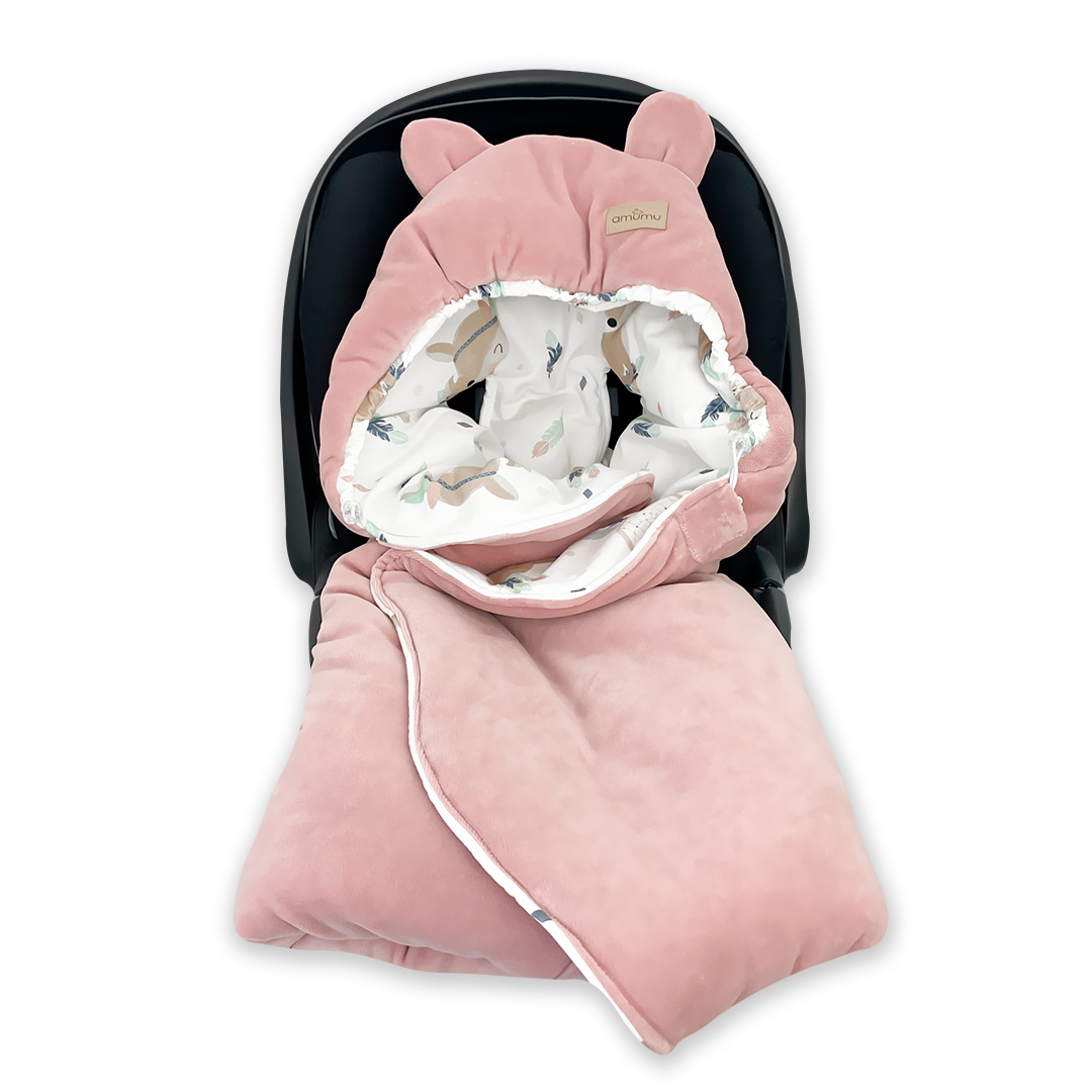 Otulacz do fotelika/kocyk welurowy do gondoli Boho Jelonki