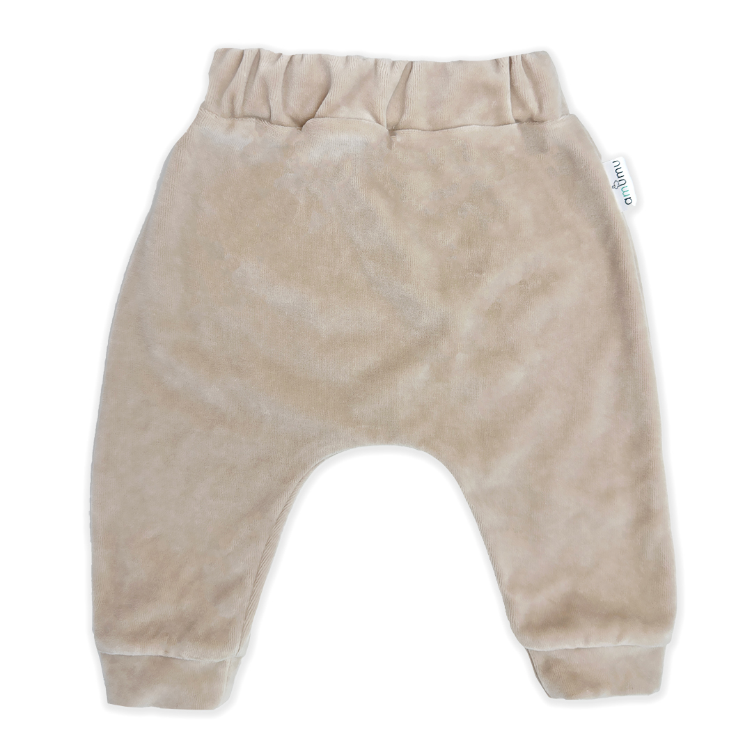 Spodenki niemowlęce welurowe beżowe