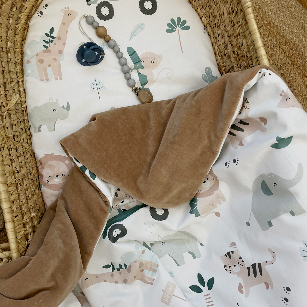 Kocyk bawełniany dla niemowlaka Safari latte gallery 1
