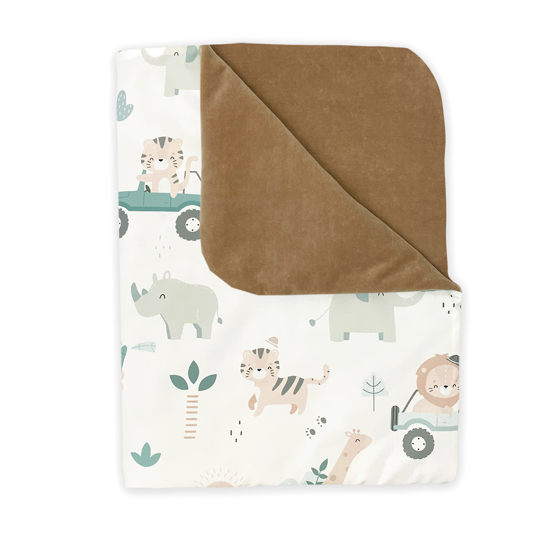 Kocyk bawełniany dla niemowlaka Safari latte