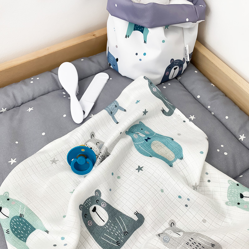 Pieluszka bambusowa Pastelowe Misie M gallery 1