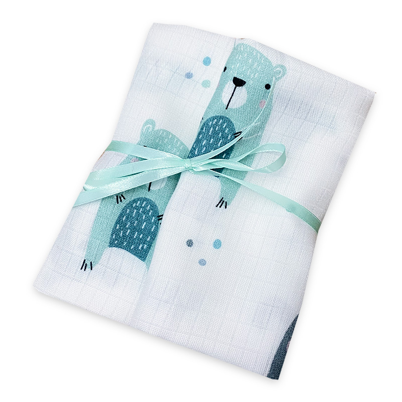 Pieluszki bambusowe Pastelowe Misie S 2-pak