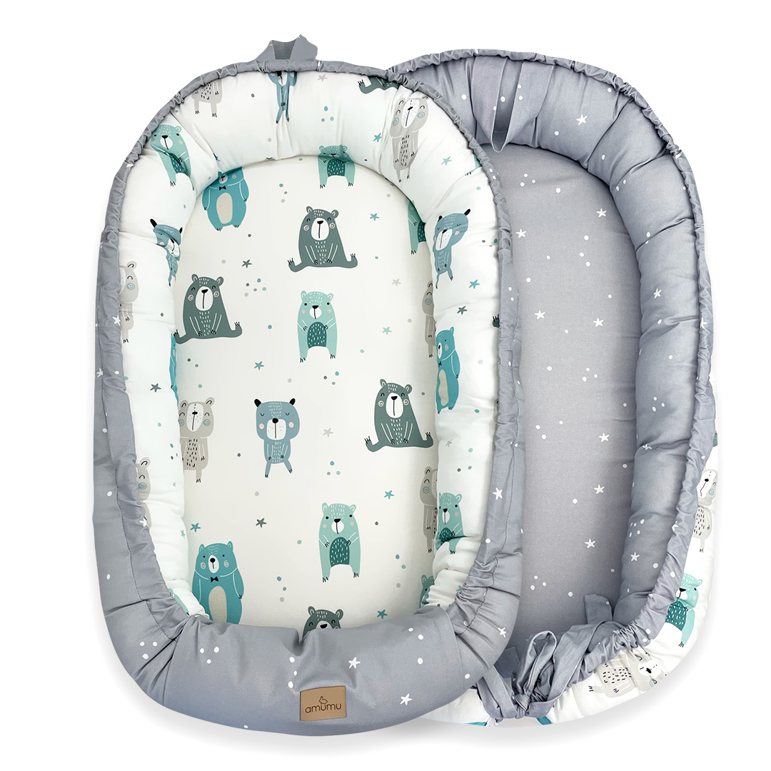 Kokon niemowlęcy Pastelowe Misie