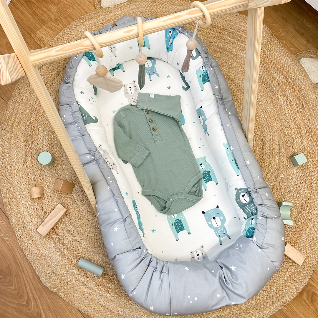 Kokon niemowlęcy Pastelowe Misie gallery 6