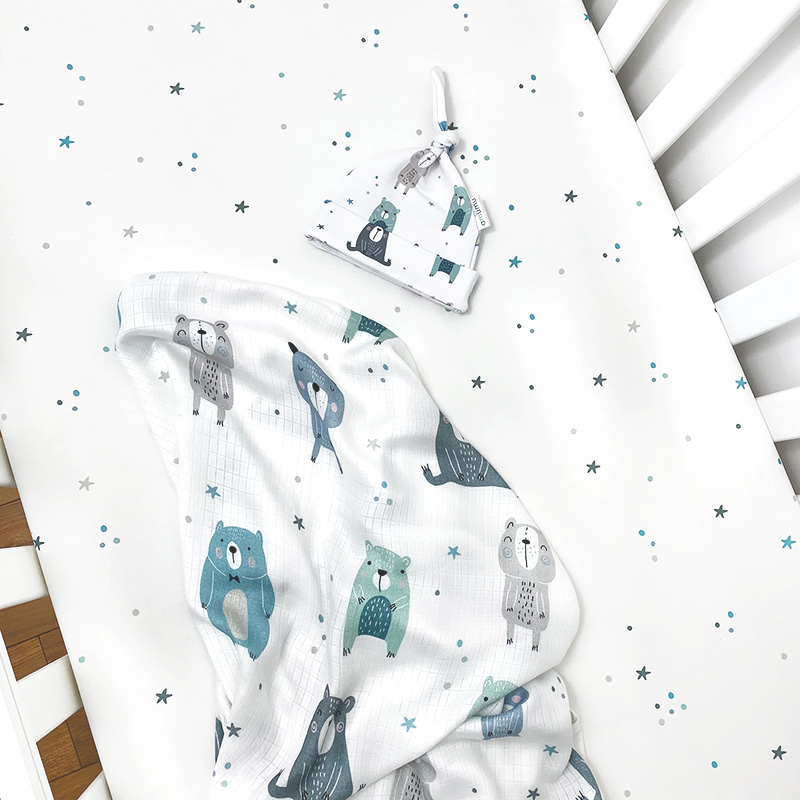 Prześcieradło z gumką do łóżeczka Gwiazdki 70x140 cm OUTLET gallery 2