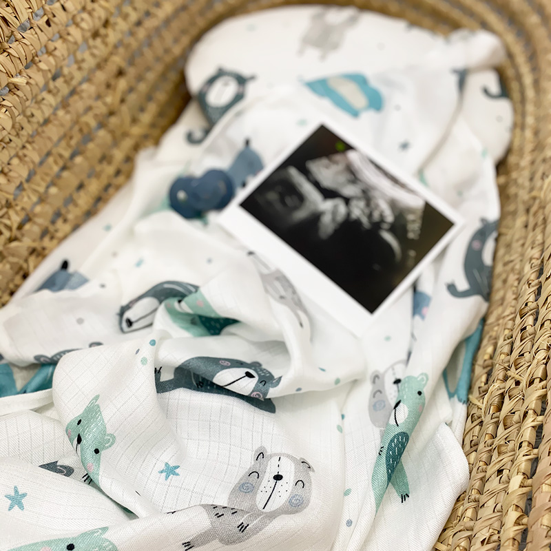 Pieluszka bambusowa Pastelowe Misie M gallery 2