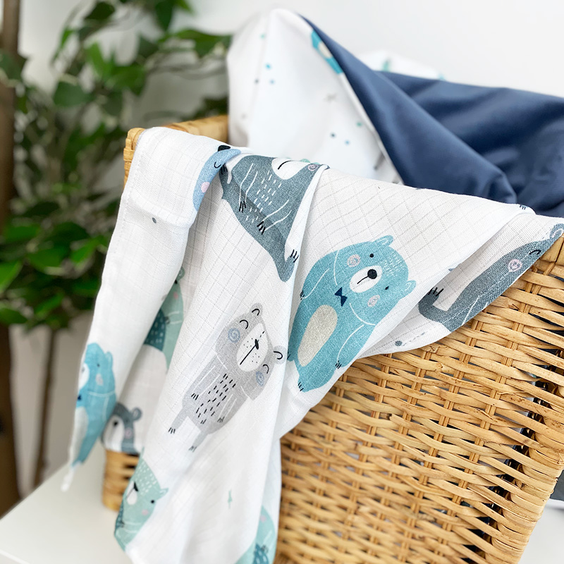 Pieluszka bambusowa Pastelowe Misie M gallery 3