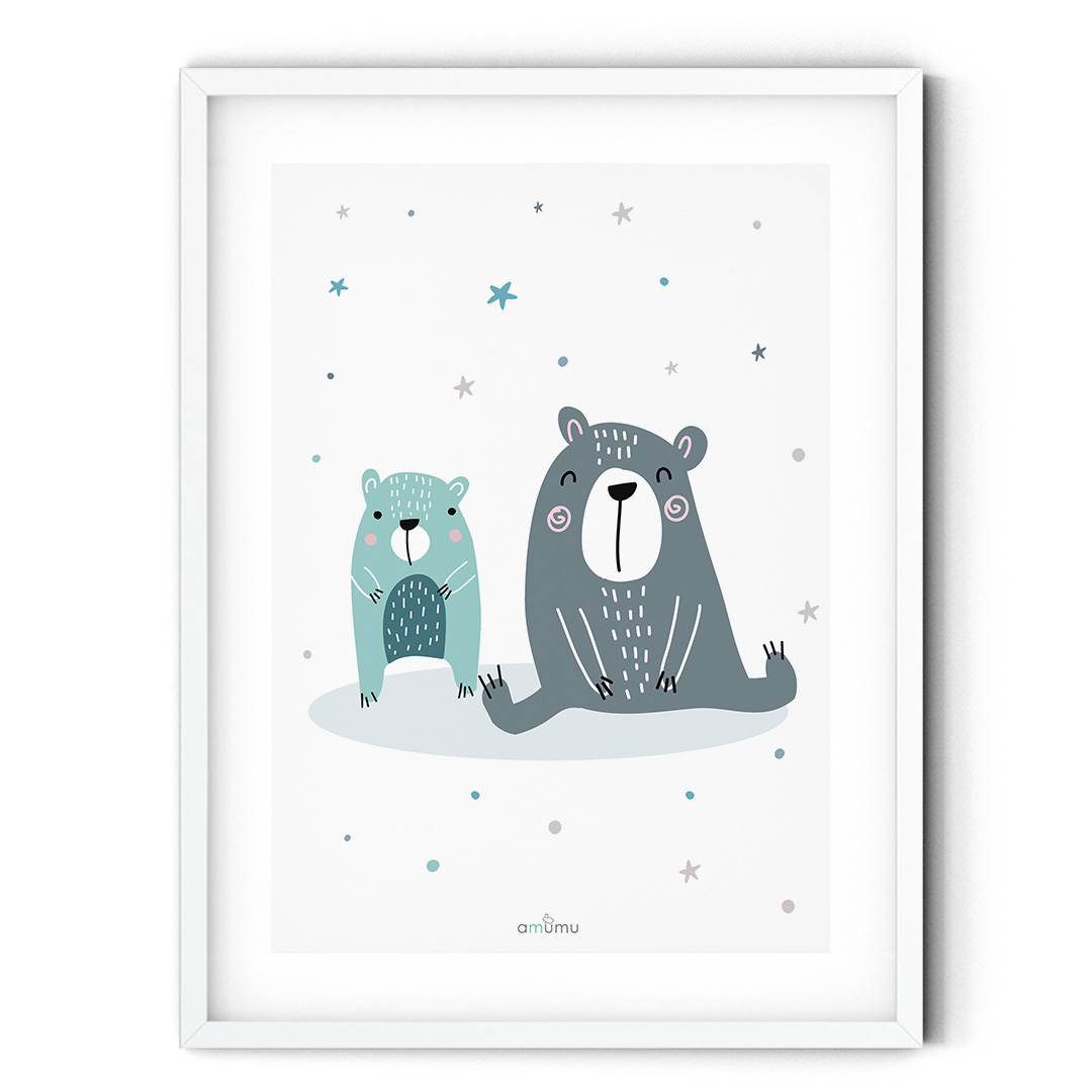 Plakat  do pokoju dziecka Pastelowe Misie