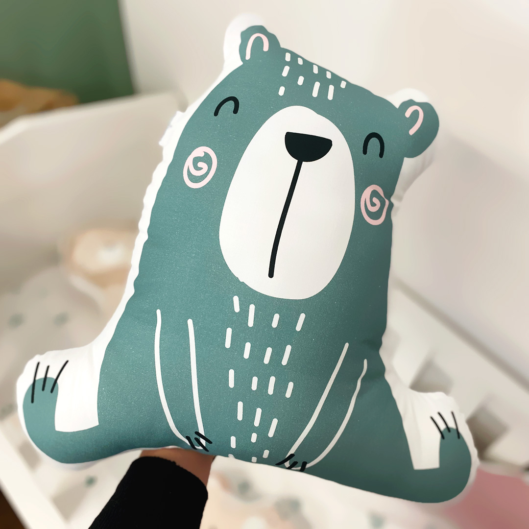 Poduszka przytulanka dla dziecka Pastelowy Miś szary gallery 1