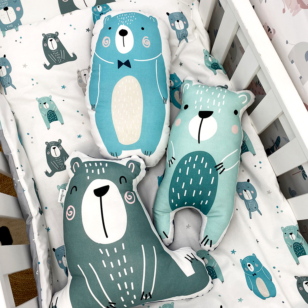 Poduszka przytulanka dla dziecka Pastelowy Miś szary gallery 3