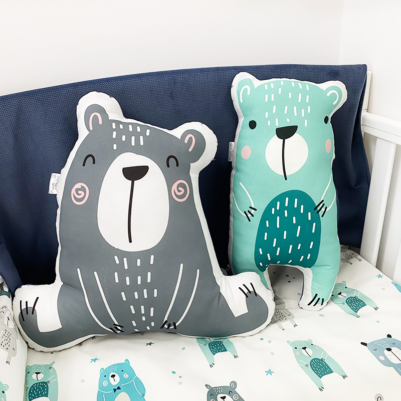 Poduszka przytulanka dla dziecka Pastelowy Miś szary gallery 2