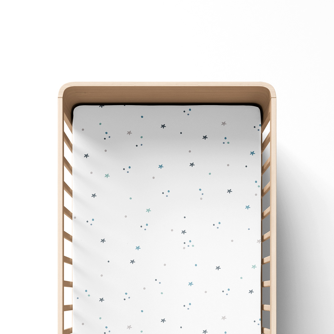 Prześcieradło z gumką do łóżeczka Gwiazdki 70x140 cm