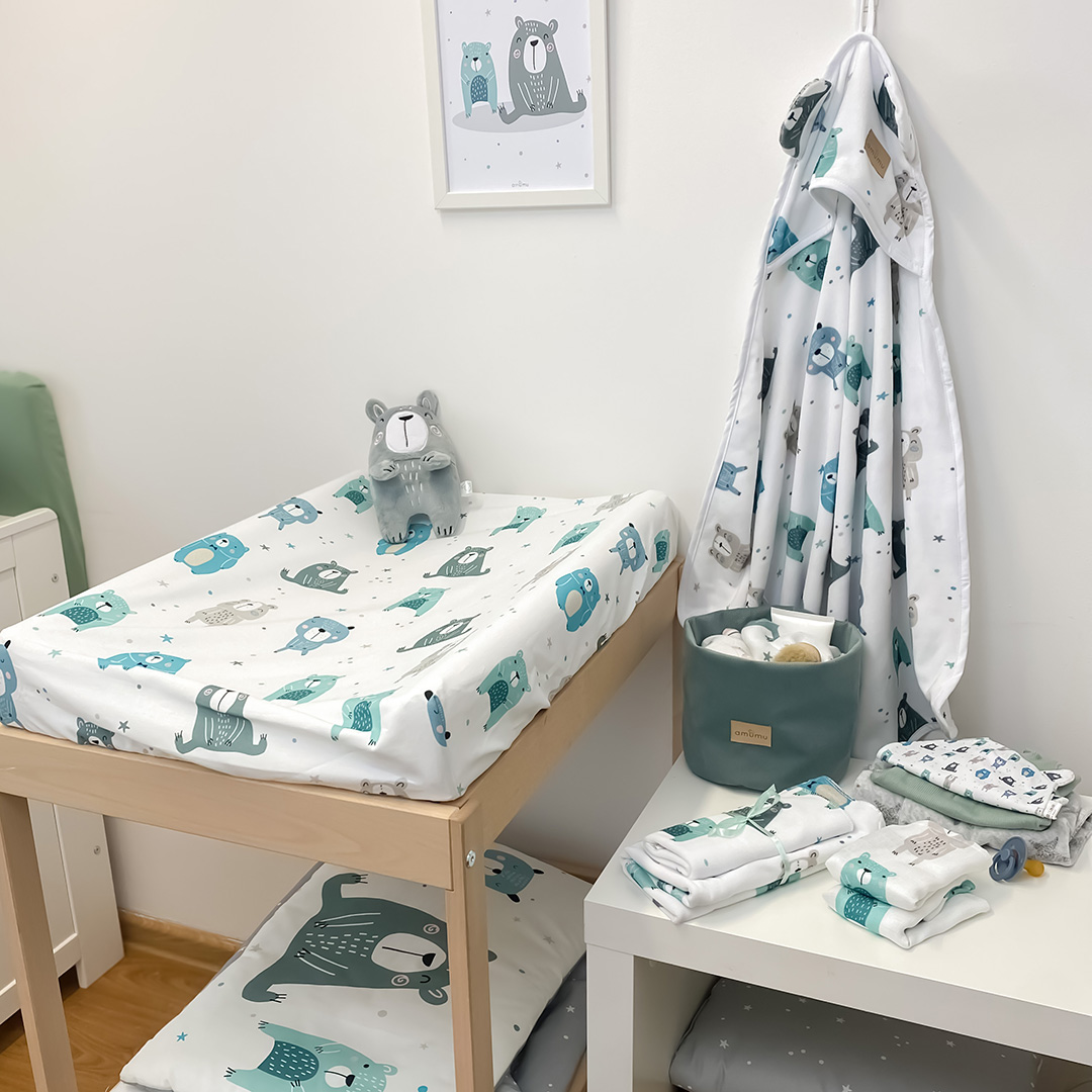 Prześcieradło na przewijak Pastelowe Misie gallery 1