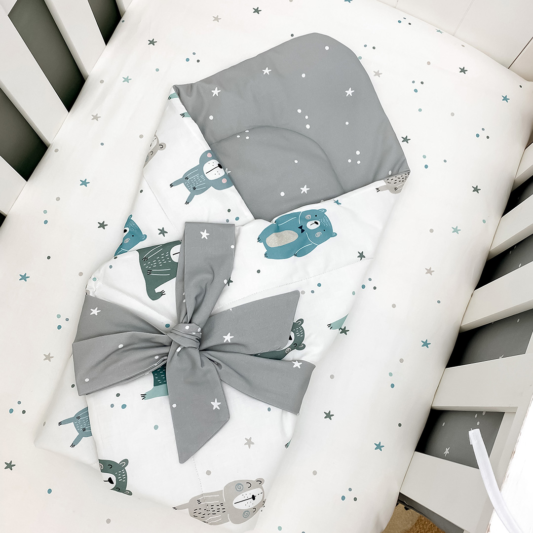 Rożek niemowlęcy bawełniany Pastelowe Misie gallery 5