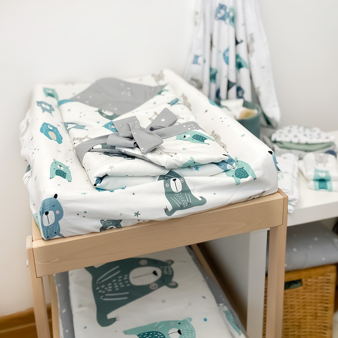 Rożek niemowlęcy bawełniany Pastelowe Misie gallery 4