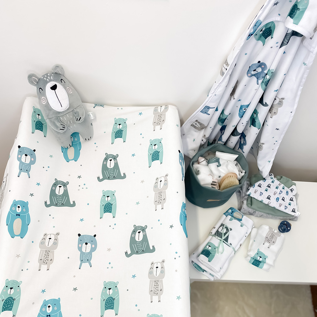 Prześcieradło na przewijak Pastelowe Misie gallery 2