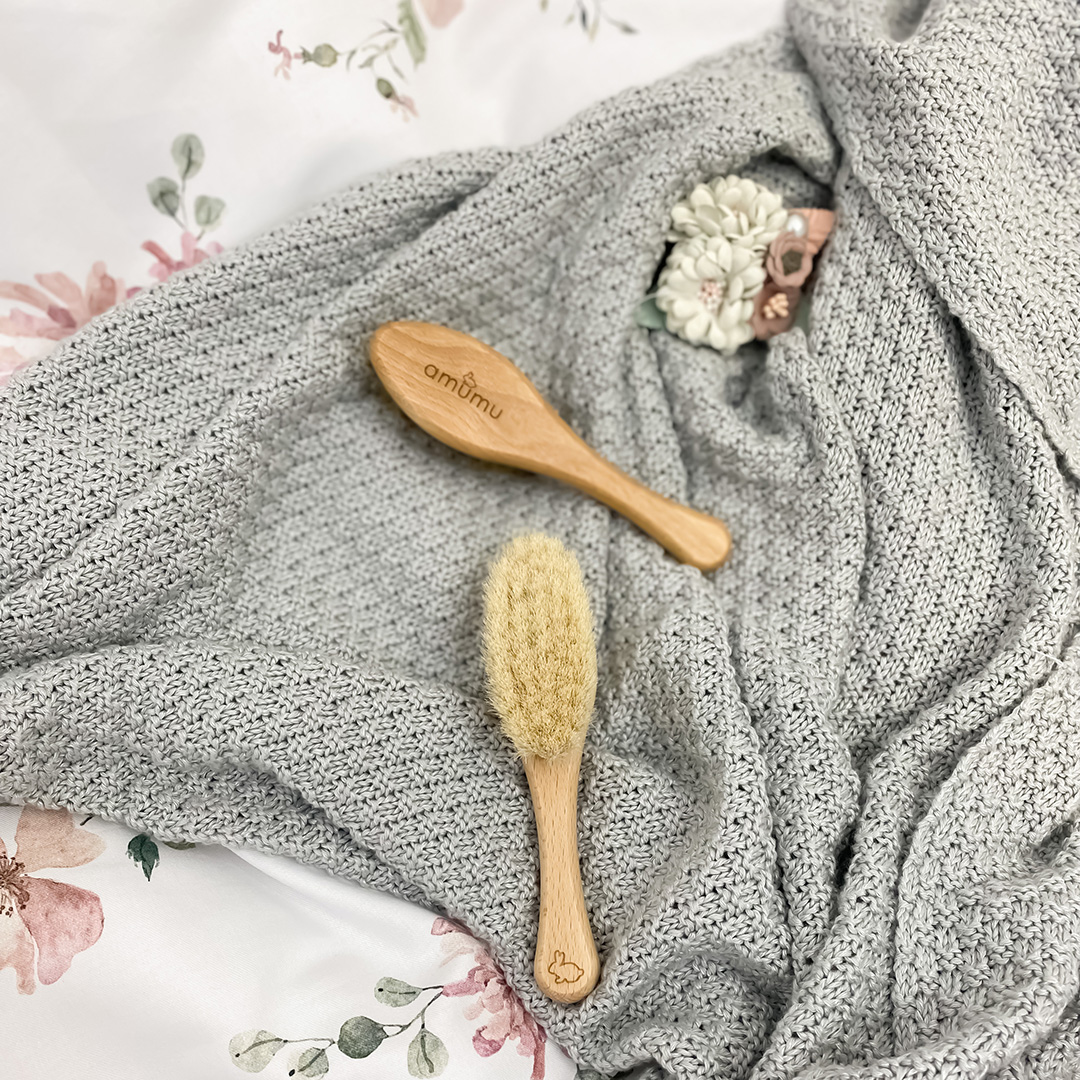 Naturalna szczotka z włosia koziego dla niemowląt gallery 4