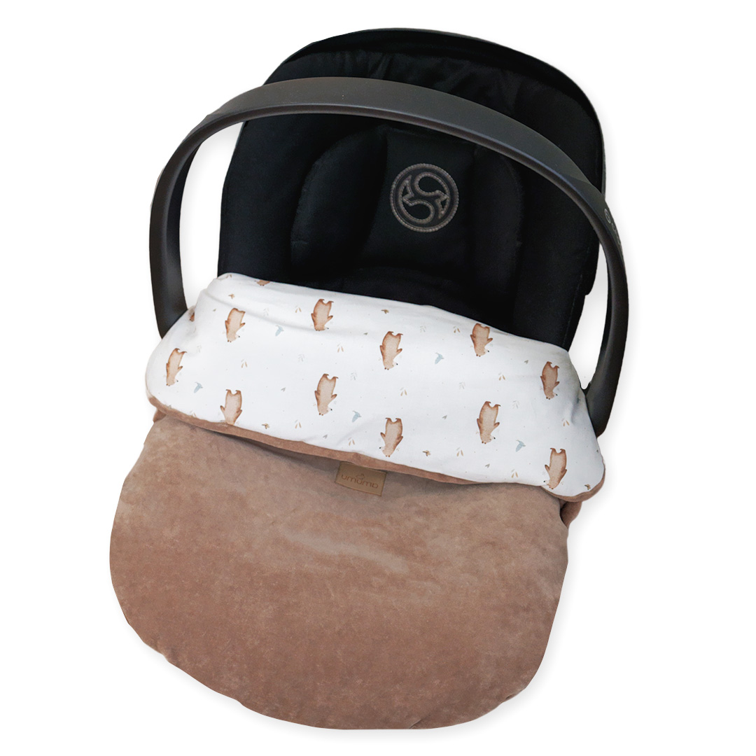 Kocyk do fotelika i wózka/półśpiworek welurowy Miś Henry