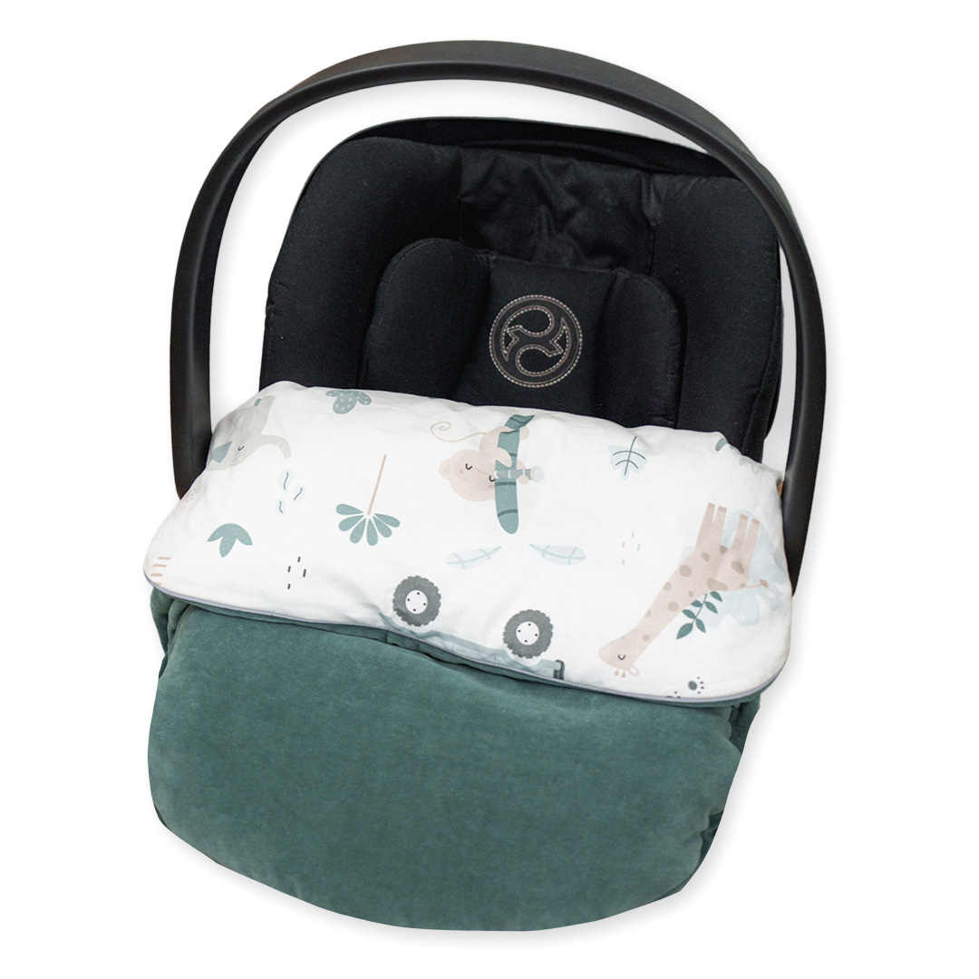 Kocyk do fotelika i wózka/półśpiworek welurowy Safari