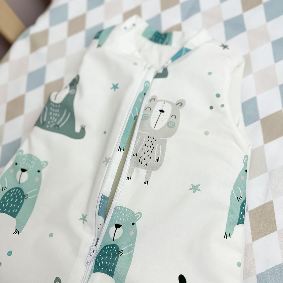 Śpiworek do spania dla noworodka 2.5 TOG Pastelowe Misie 0-2 M gallery 5