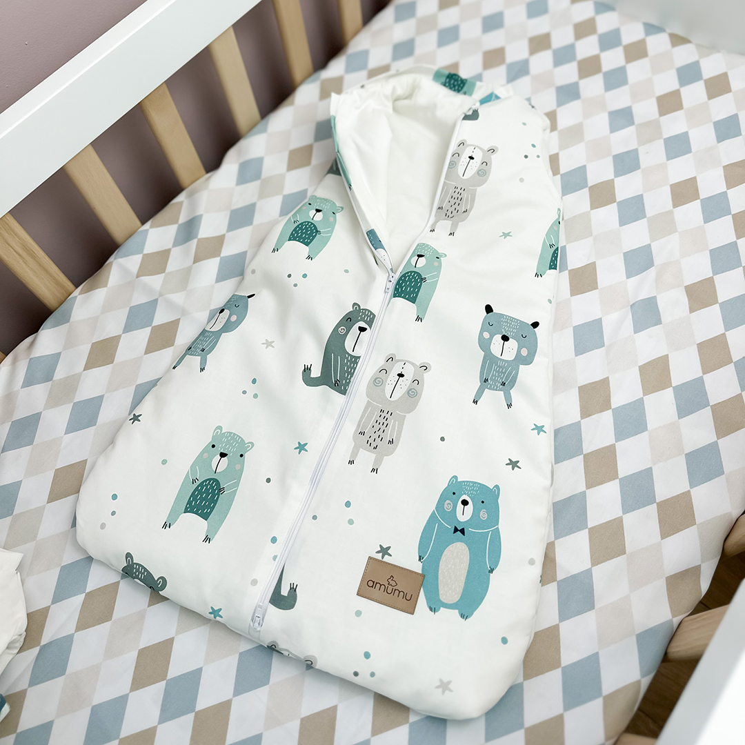 Śpiworek do spania dla noworodka 2.5 TOG Pastelowe Misie 0-2 M gallery 2