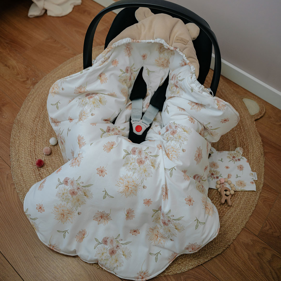 Otulacz do fotelika/kocyk welurowy Zaczarowane Dalie OUTLET gallery 2