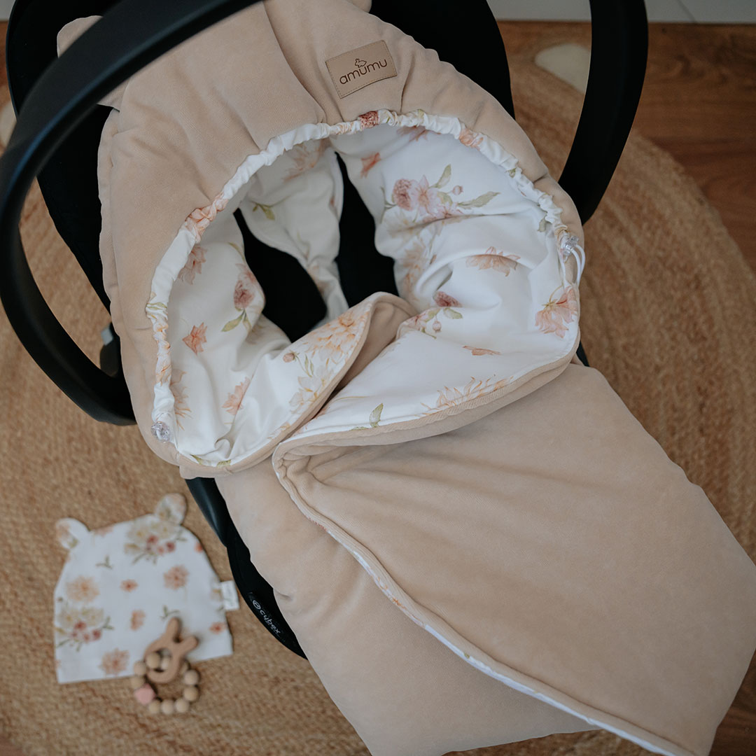 Otulacz do fotelika/kocyk welurowy Zaczarowane Dalie OUTLET gallery 1