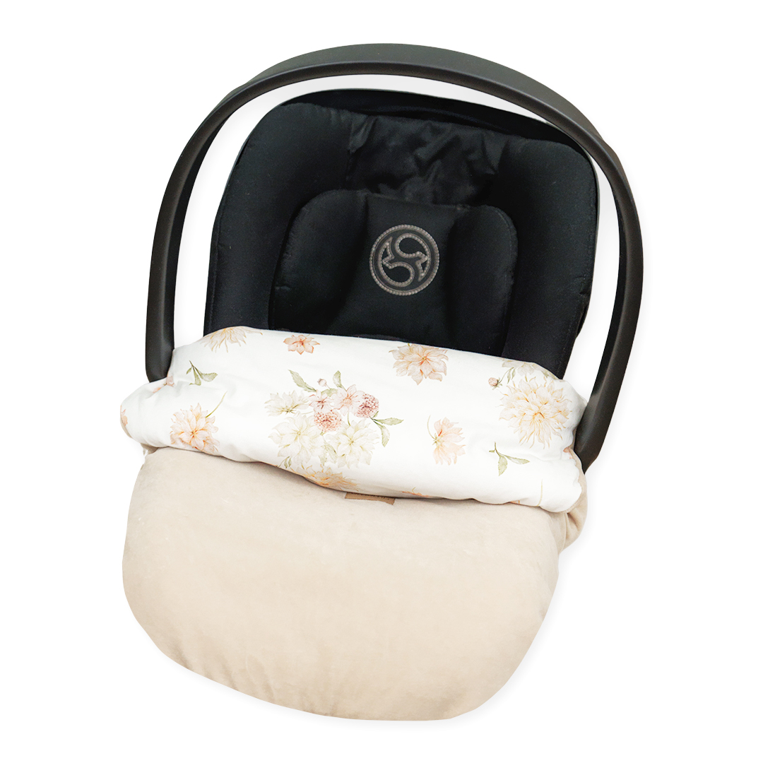 Kocyk do fotelika i wózka/półśpiworek welurowy Zaczarowane Dalie