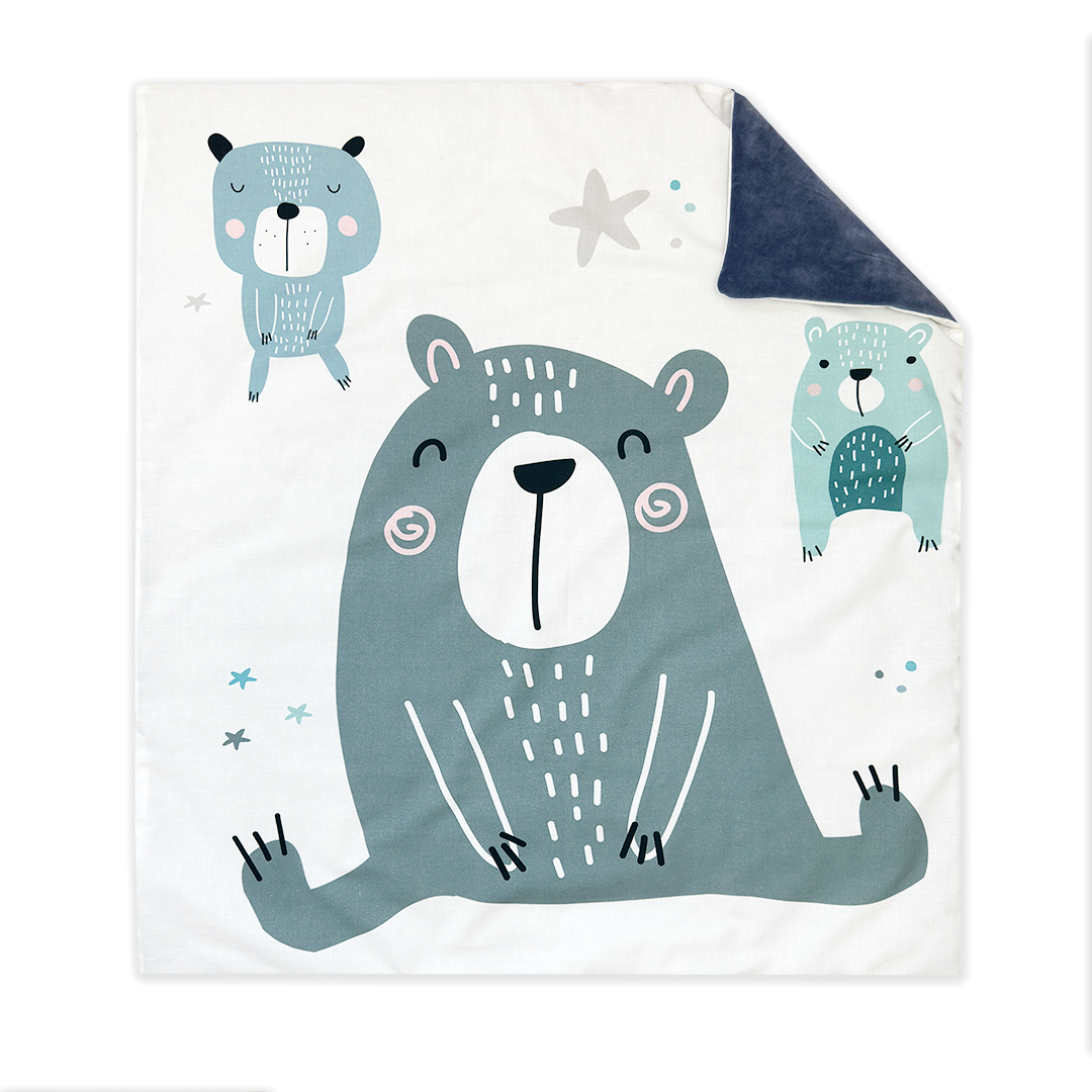 Kocyk bawełniany dla niemowlaka Miś Pastelowe Misie