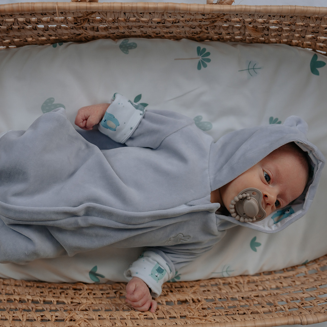 Kombinezon niemowlęcy welurowy Pastelowe Misie szary gallery 4