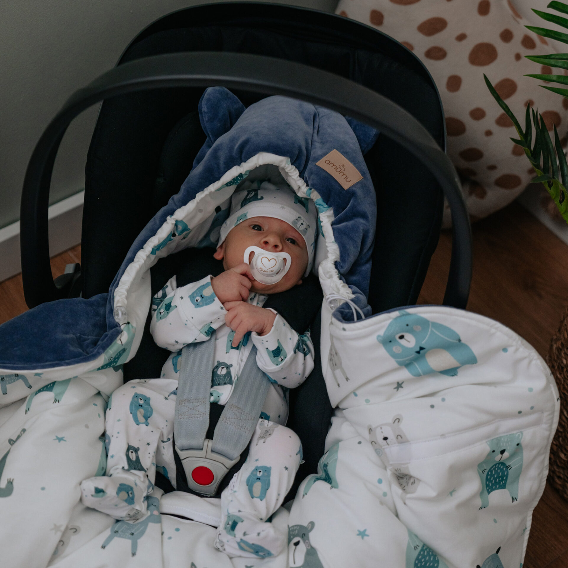 Otulacz do fotelika/kocyk welurowy do gondoli Boho Jelonki gallery 5