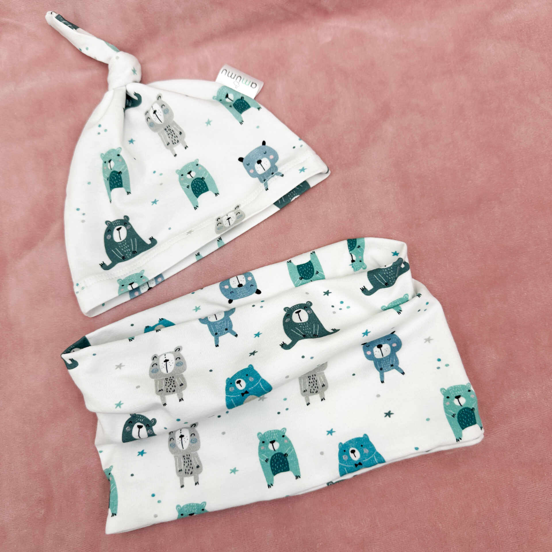 Komin dziecięcy, szalik dziecięcy Pastelowe Misie gallery 1