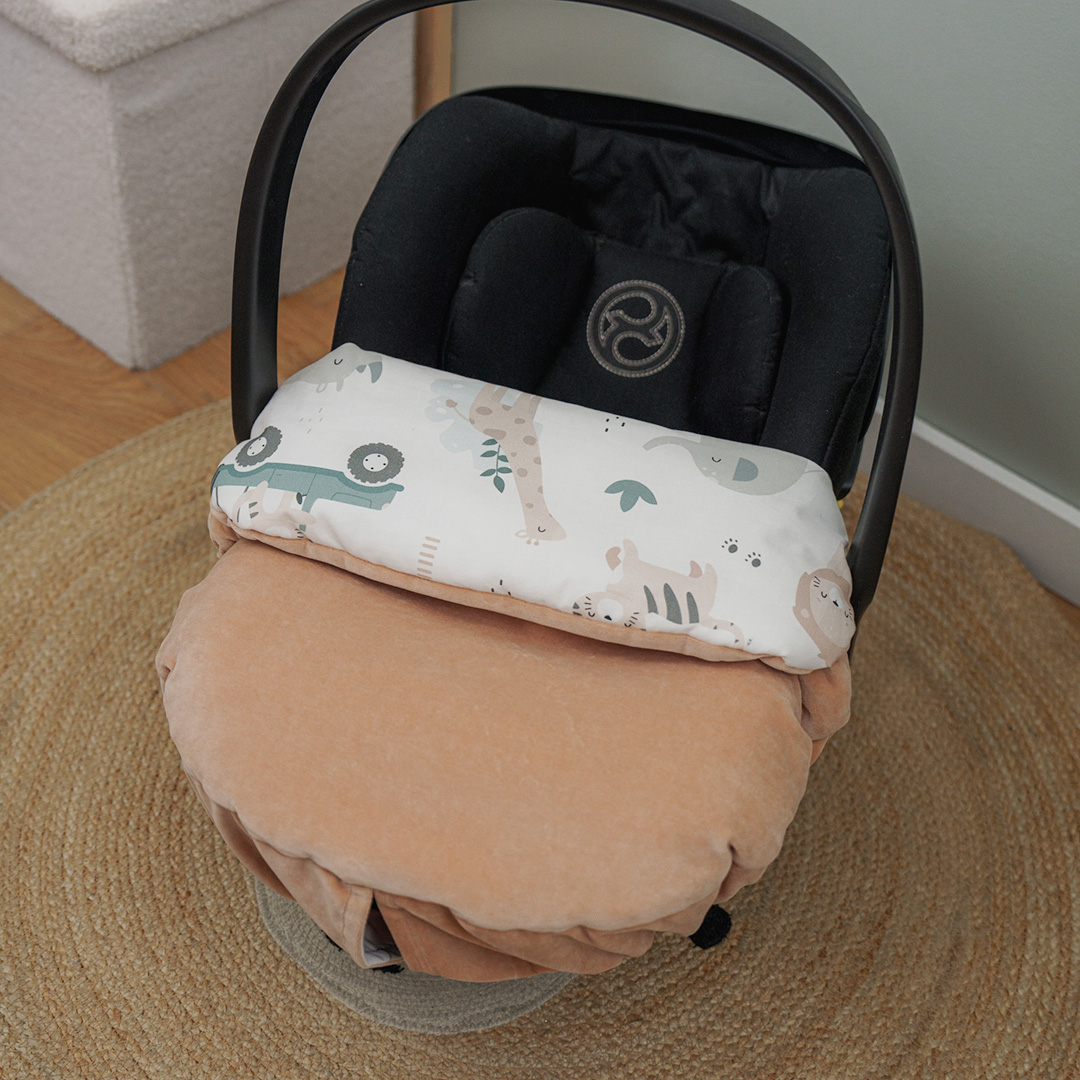 Kocyk do fotelika i wózka/półśpiworek welurowy Safari latte gallery 1