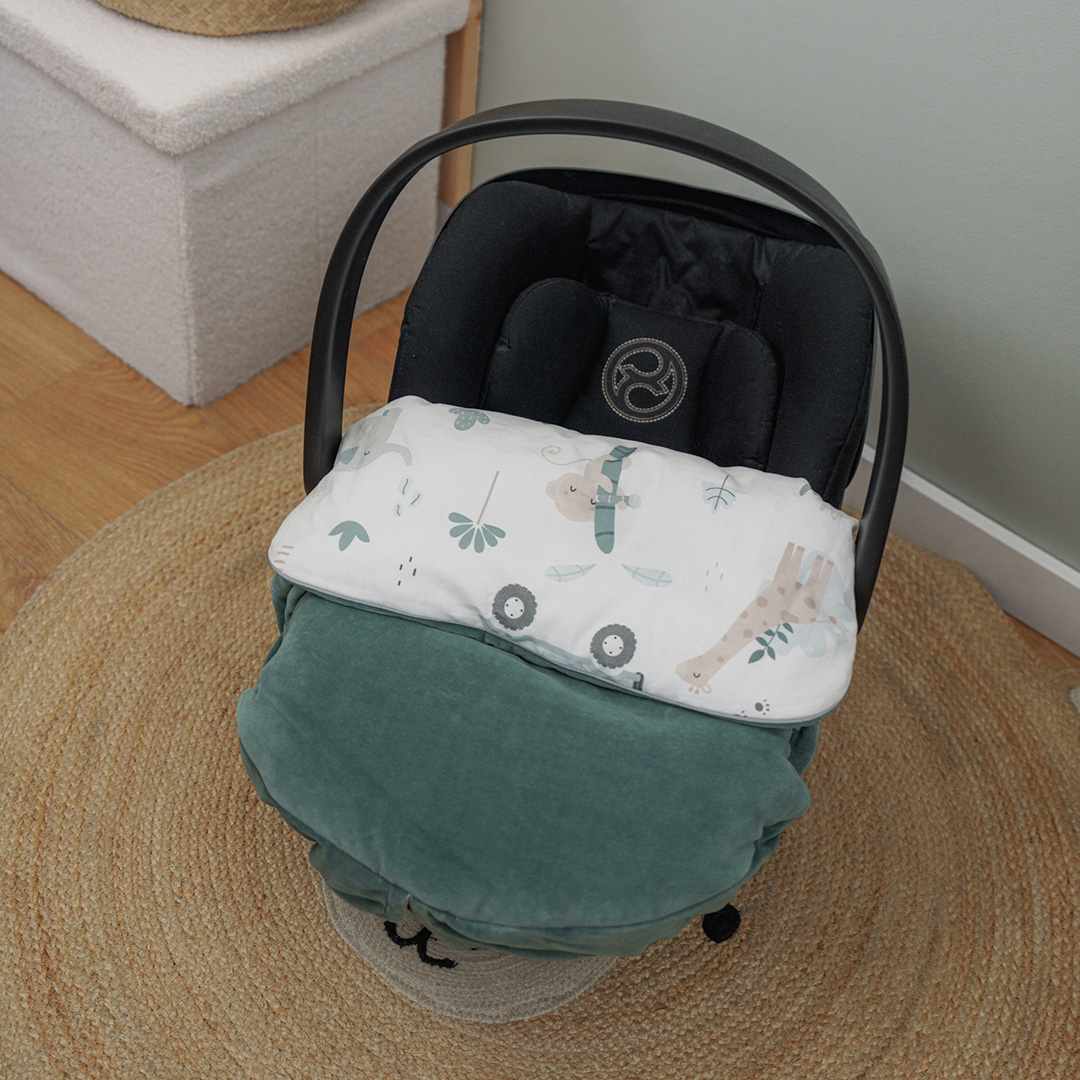 Kocyk do fotelika i wózka/półśpiworek welurowy Safari gallery 2