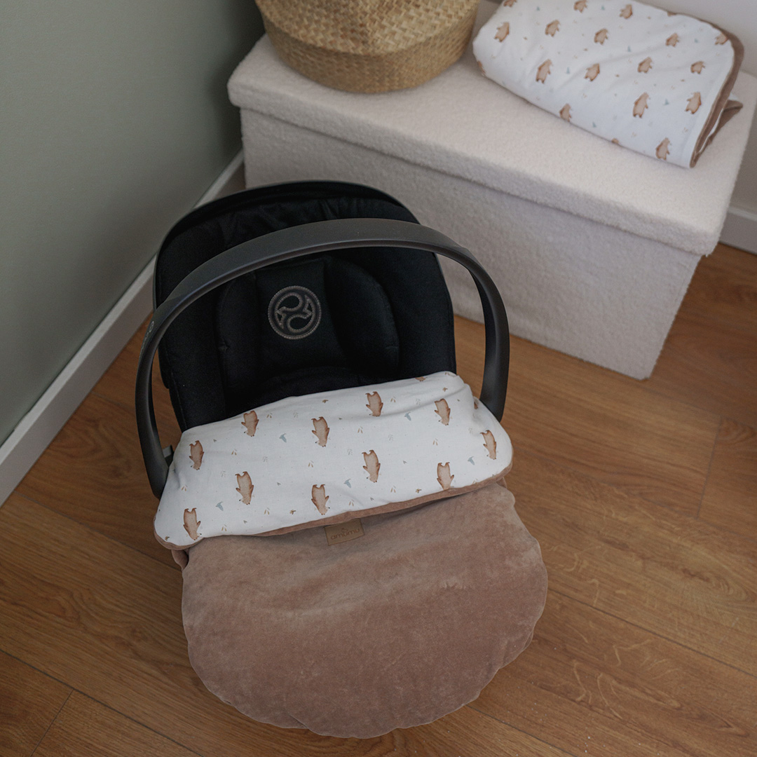 Kocyk do fotelika i wózka/półśpiworek welurowy Miś Henry gallery 2