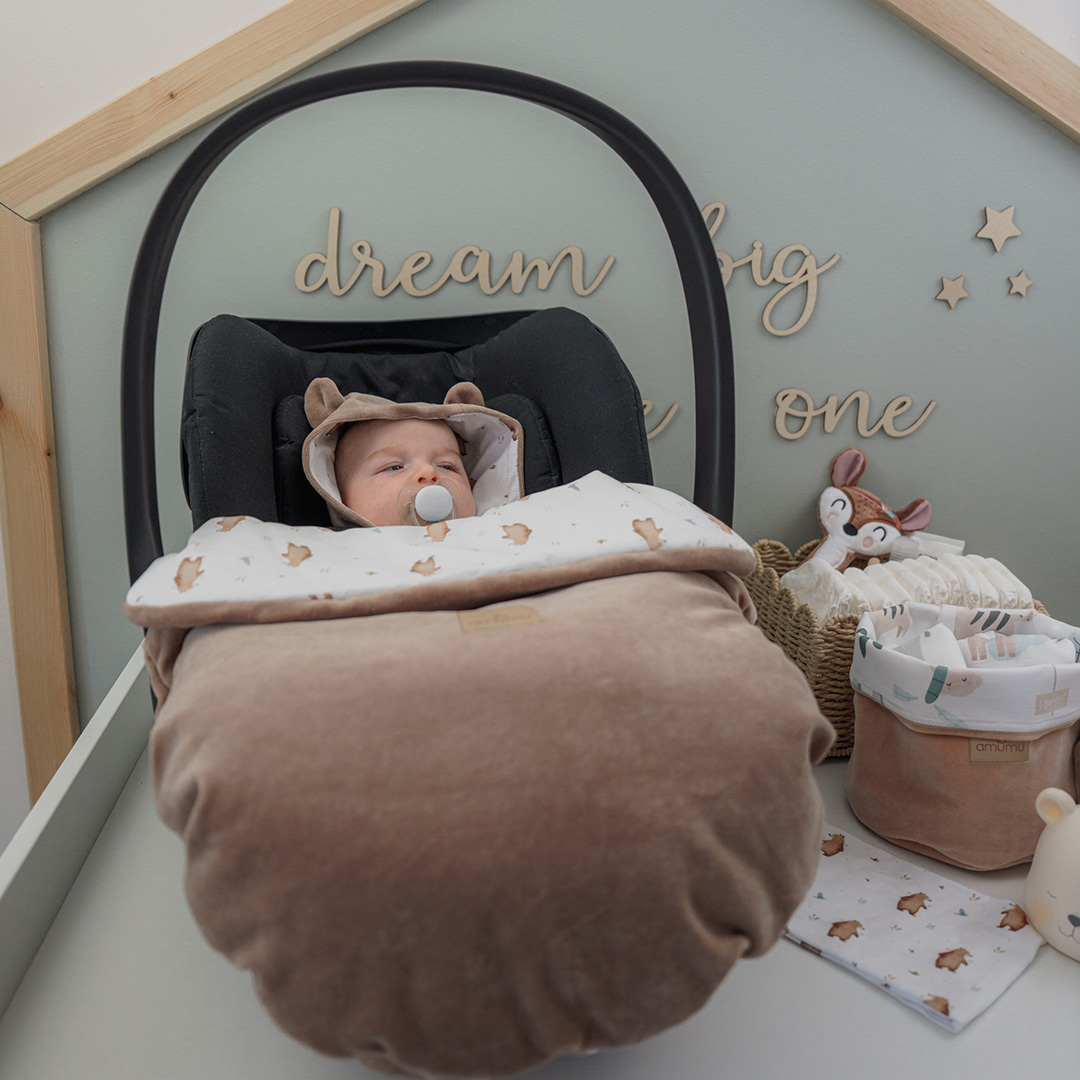 Kocyk do fotelika i wózka/półśpiworek welurowy Zaczarowane Dalie gallery 3